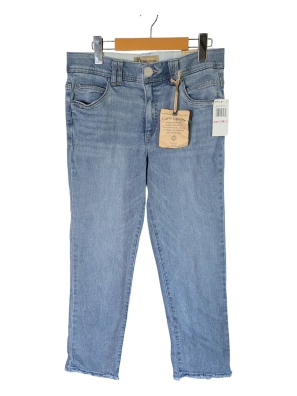 NWT Democracy Women's "Ab Solution" Slim Straight Light Wash Jeans Size 10